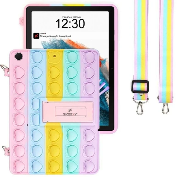 Samsung Galaxy Tab S6 Lite P610 P620 10.4 İnç Tam Uyumlu Glow Desenli Standlı Askılı Popit Tablet Kılıfı ürün görseli 1