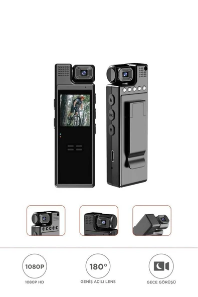 BT19 180 Derece Vücut Kamerası Wifi Gece Görüslü Aksiyon Kamerası ürün görseli