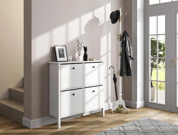 Lumera Ayakkabılık 4 Düşer Kapaklı MDF Profil Ayaklı  100 Cm ürün görseli 1