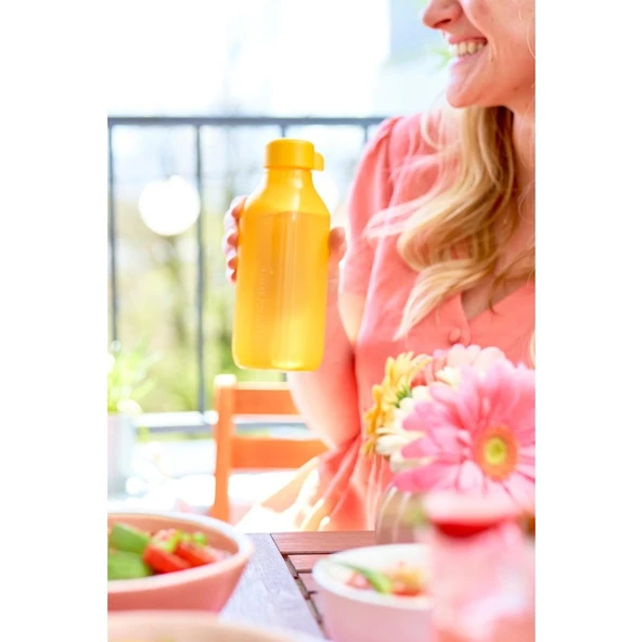 Tupperware Eko Şişe Kare 500 ml Turuncu - Resim 4