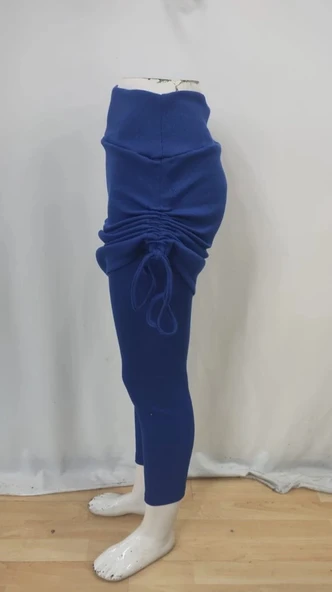 MDB Kadın Yüksek Bel Yandan Büzgülü Alttan Uzun Kaşkorse Tayt Etek - Resim 6