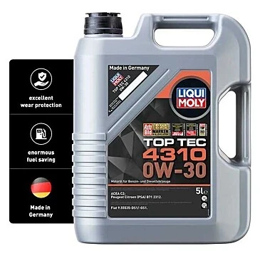 LI2362 - 0W-30 Motor Yağı Tam Sentetik TOP TEC 4310 5L - Liqui Moly - Resim 3