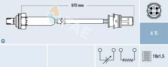 Bmw Oksıjen Sensoru (uzunluk 970 Mm) Bmw M52 E36 E38 E39 - Fae 77190 ürün görseli 1