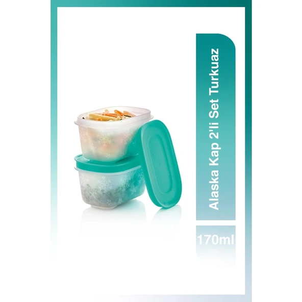Tupperware Alaska Kap 2'li Set 170 ml Turkuaz ürün görseli 1