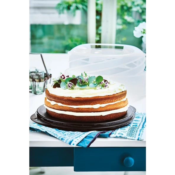 Tupperware Ayarlanabilir Kek, Pasta Taşıma ve Servis Kabı - Resim 4