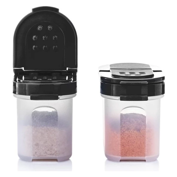 Tupperware Baharatlık 2'li Küçük Set 100ml Siyah - Resim 2