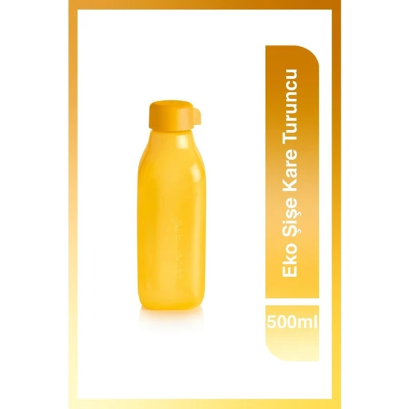 Tupperware Eko Şişe Kare 500 ml Turuncu ürün görseli 1