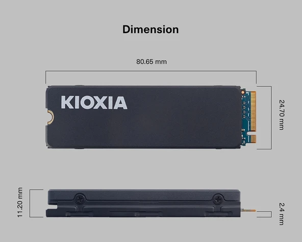 1TB KIOXIA EXCERIA HEATSINK M.2 NVMe GEN 4x4 6200/4900MB/s LSC11K1T02G8 - Resim 2