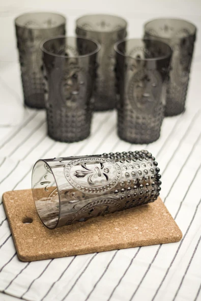 Akrilik Füme Tekli Uzun Bardak & Su Meşrubat Bardağı 750 ml ( Büyük Boy & Cam Değildir ) - Resim 2