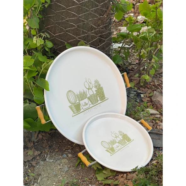 İkili Yuvarlak Sunum Tepsisi Seti ürün görseli