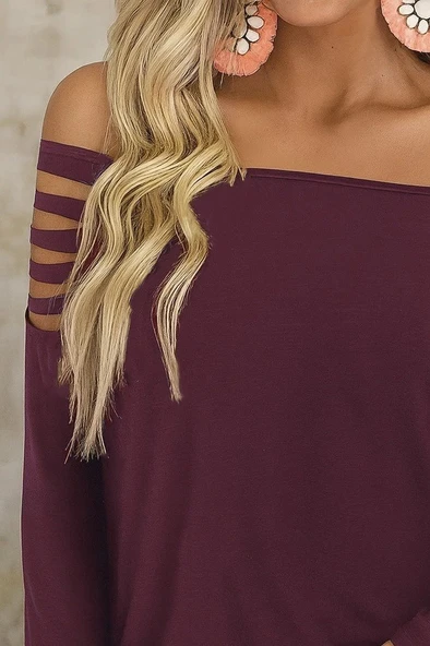 MDB Kadın Uzun Lazer Kesik Detaylı Askılı Viskon Iki Iplik Bluz - Resim 3