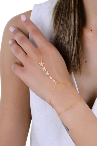 Gümüş rose zirkon taşlı kayan yıldızlar şahmeren SGTL13003ROSE ürün görseli