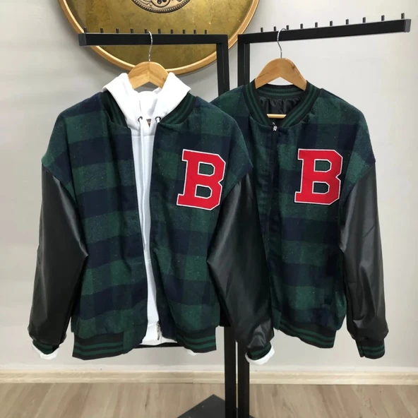 MDB Erkek Pötikare Desen Nakışlı Kolej Ceket  Haki - Resim 3