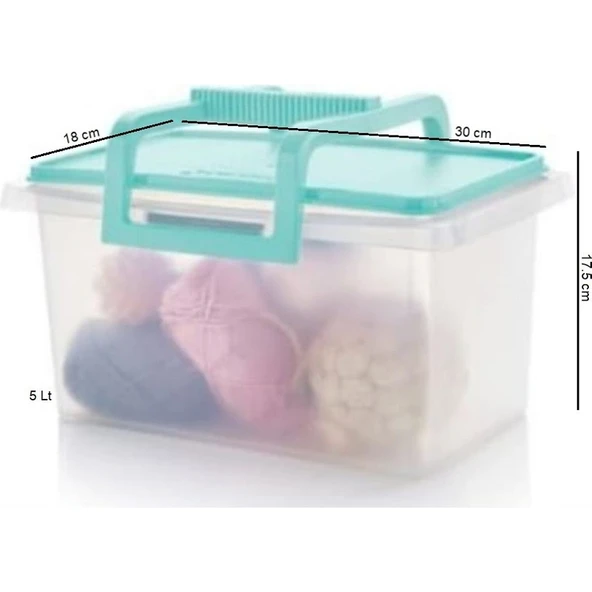 Tupperware Çok Amaçlı Saklama Kabı Dikdörtgen 5 Lt Mint Hsgl - Resim 2