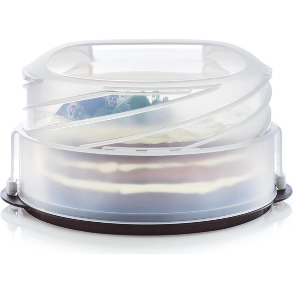 Tupperware Ayarlanabilir Kek, Pasta Taşıma ve Servis Kabı - Resim 3