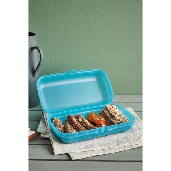 Tupperware Eco+ Mavi Taşıma Kabı Çok Amaçlı Kullanım için Sızdırmaz 22.5 x 12.3 x 6.8 cm - Resim 4