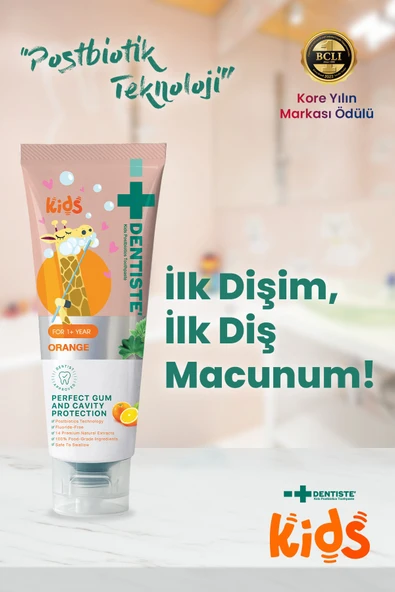 Dentiste Kids Florürsüz Portakal Aromalı Diş Macunu 1-6 Yaş - Resim 2