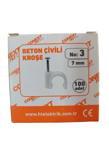 Conext Beton Çivili Kroşe No:3-7 mm-100'lü Paket - Resim 2