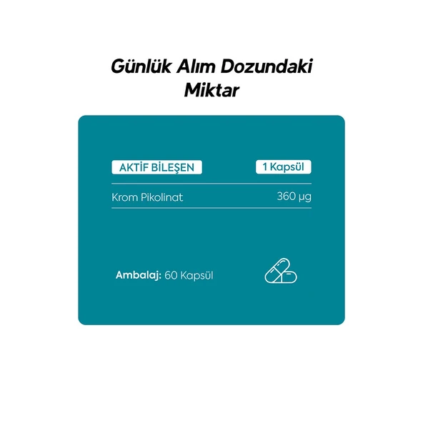 Krom Pikolinat 60 Kapsül Takviye Edici Gıda 600mg - Resim 5