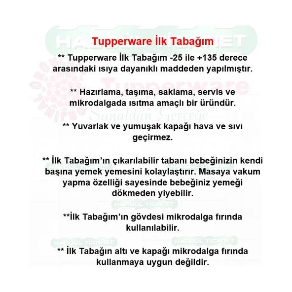 Tupperware Ilk Tabağım Mikrodalga Beslenme Mama Kabı - Resim 3