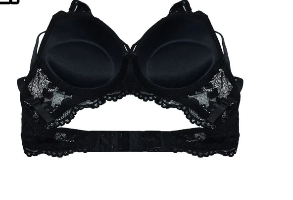 Liza 1025 Balenli Destekli Yarı Dantelli Çapraz Askılı Sütyen - Resim 2