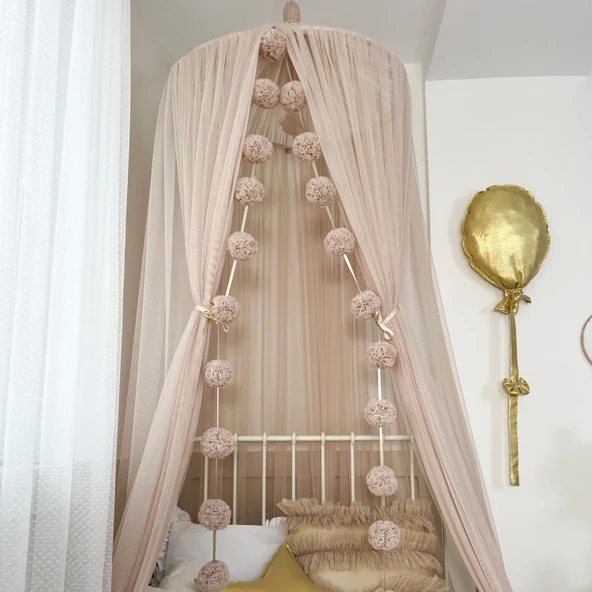 Pamuka Tül Cibinlik Basic Pinkish Stone - Resim 5