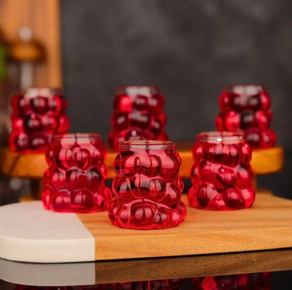 Kapris Boncuk Kahve Yanı Bardak 6'lı Mini Üzüm Bardak 75 ml 8528 ürün görseli