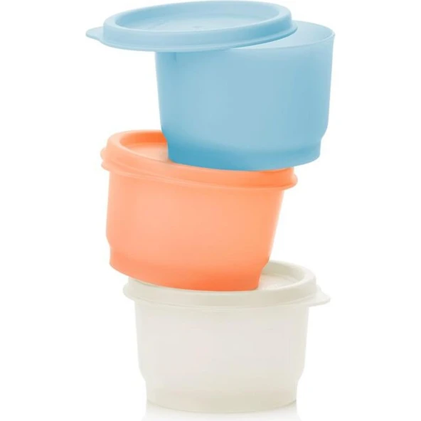 Tupperware Atıştırmalık Kaplar Hava Geçirmez Tasarım 3 x 110 ml Kolay Temizlik - Resim 3