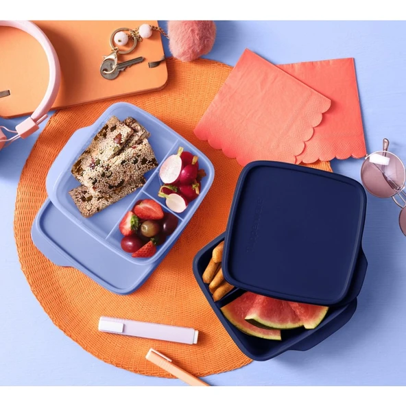 Tupperware Bölmeli Saklama Kabı Gece Mavisi 550 ml - Resim 3