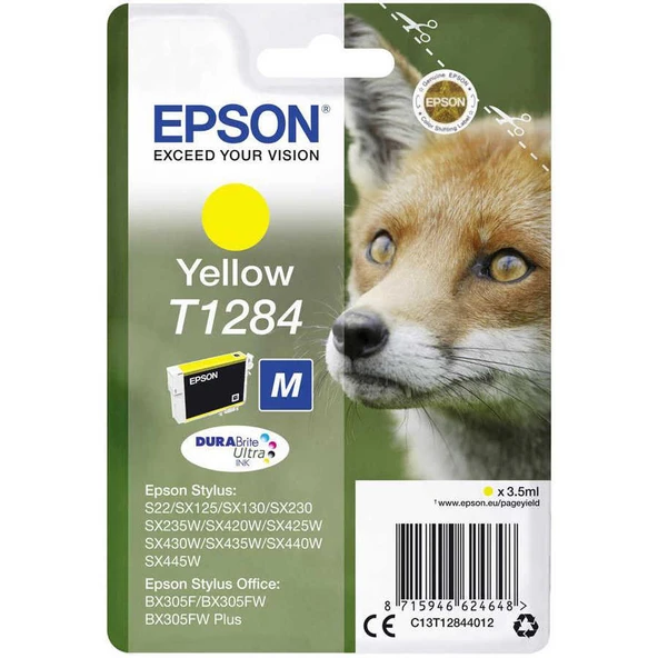 EPSON T1284 SARI KARTUŞ SX125 SX230 ürün görseli 1