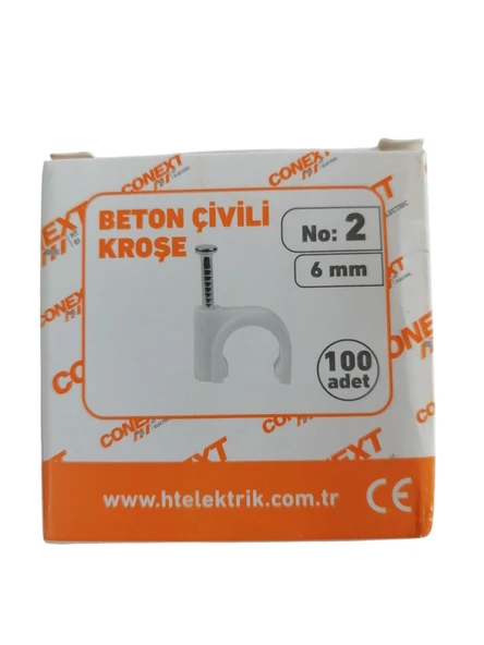 Conext Beton Çivili Kroşe No:2-6 mm-100'lü Paket - Resim 3