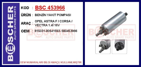 Opel Benzin Yakıt Pompası Opel Astra F / Corsa / Vectra 1.4i 16v - Bsc 453966 ürün görseli