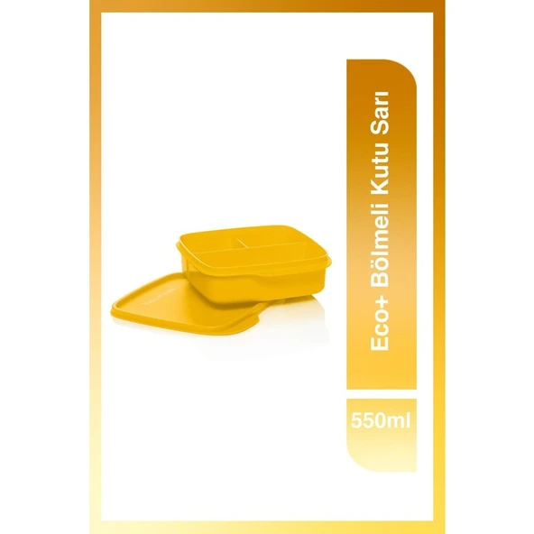 Tupperware Eco+ Bölmeli Kutu Sarı 550 ml ürün görseli 1