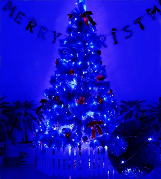 Ev Balkon Ve Parti İçin 10 Metre Pilli Mavi Renk Peri Led Yılbaşı Süsü Işık - Resim 5