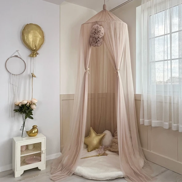 Pamuka Tül Cibinlik Basic Pinkish Stone - Resim 4