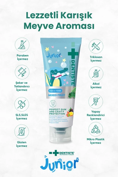 Dentiste Kids Diş Macunu Karışık Meyve Aromalı 6 Yaş 60 gr - Resim 3