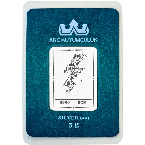 Harry Poter Temalı Hediyeye Özel 5 Gram 999 Ayar Gümüş ile Tasarlanmış Gümüş Külçesi-729 ürün görseli