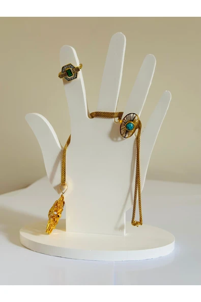 Tarsia Muse Minimal Dekoratif El Şekli modern Yüzük & Kolye Askısı | Alçı Değil, El İşçiliği, Hediyelik - Resim 2