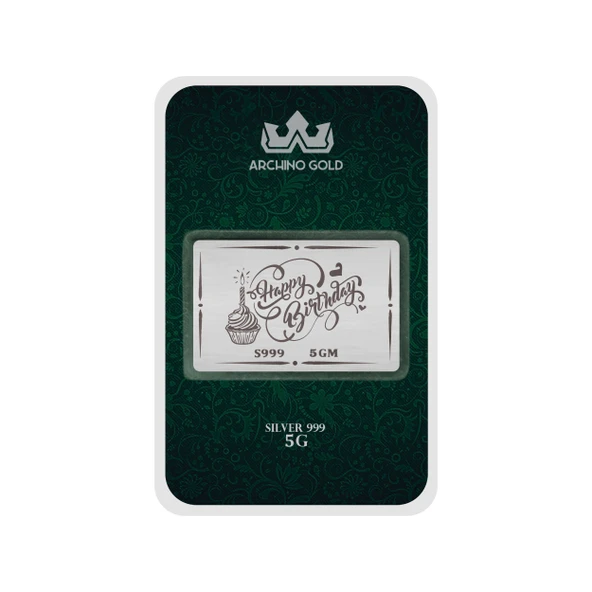 İyi Ki Doğdun Temalı Hediyeye Özel 5 Gram 999 Ayar Gümüş ile Tasarlanmış Gümüş Külçesi-727 ürün görseli