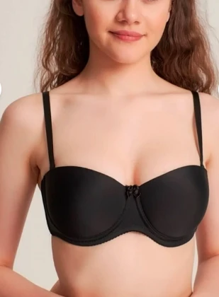 Liza 1011 Destekli Straplez Sütyen 90 Beden Siyah ürün görseli 1