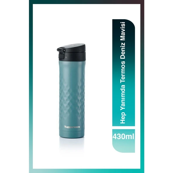 Tupperware Hep Yanımda Termos 430ml Deniz Mavisi ürün görseli 1