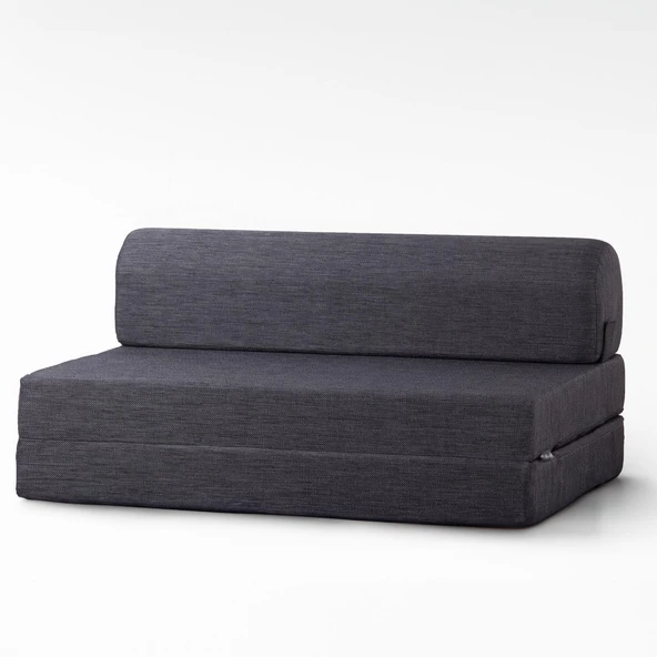 Homedius Yataklı Koltuk Magic Keten Görünümlü Çift Kişilik  Antrasit Çift - Resim 3