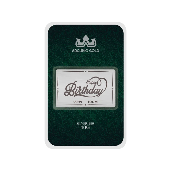 Hediyeye Özel 10 Gram İyi Ki Doğdun Temalı 999 Ayar Gümüş ile Üretilmiş Gümüş Külçesi-726 ürün görseli