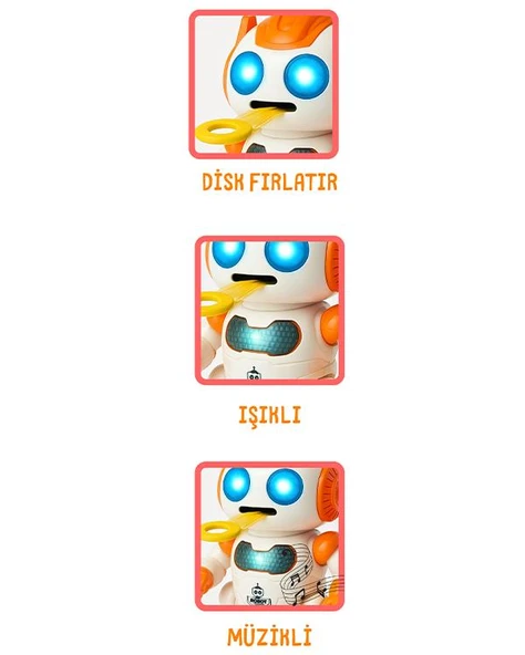 Pasifik Toys Uzaktan Kumandalı Disk Atan Robot Turuncu 60630 - Resim 4