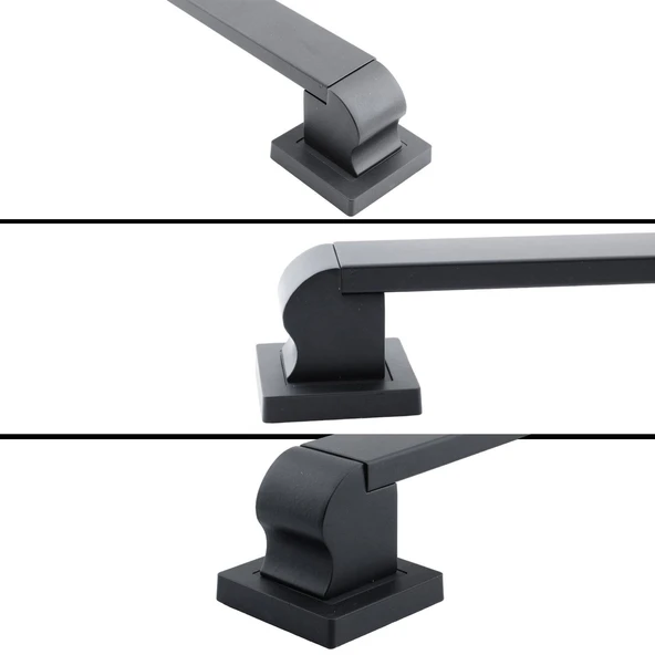 Sürgülü Kapı Çekme Kolu Tutma Kulpu Kulbu Çelik Dış Kapı Tutamağı Kol Siyah 50 Cm - Resim 3