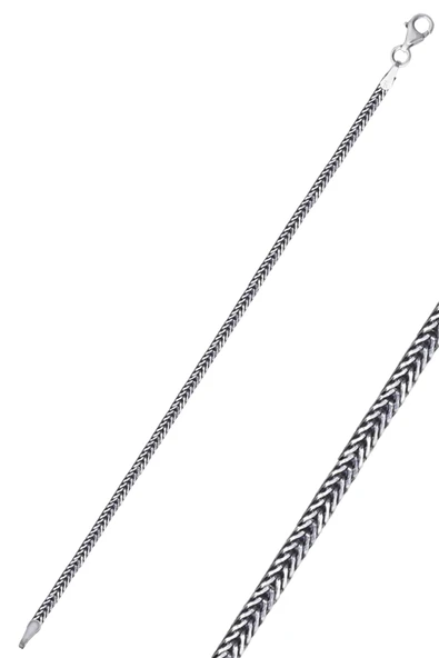 925 Ayar gümüş oksitli örgü model erkek bileklik SGTL13109RODAJ ürün görseli