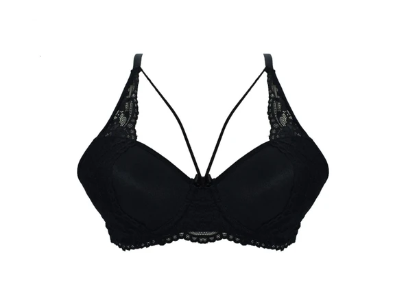 Liza 1025 Balenli Destekli Yarı Dantelli Çapraz Askılı Sütyen ürün görseli