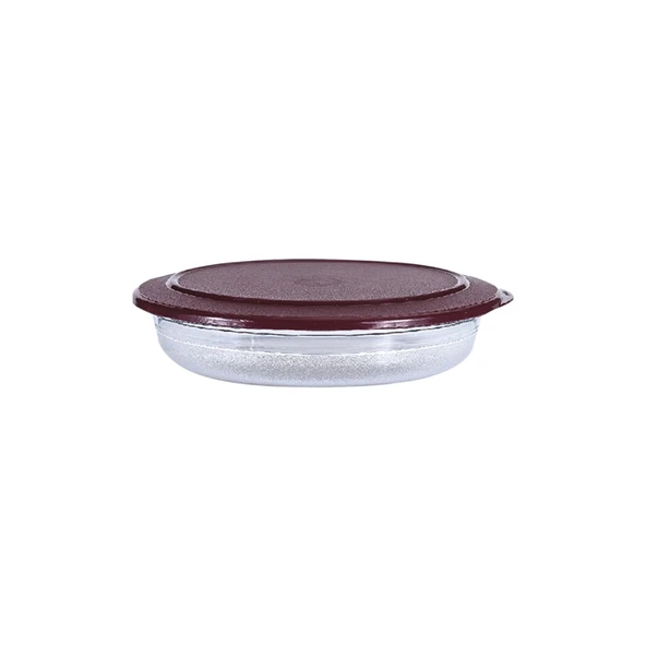 Tupperware Kristalin Servis Tabağı 1,3 Lt. Bordo Kapak ürün görseli 1
