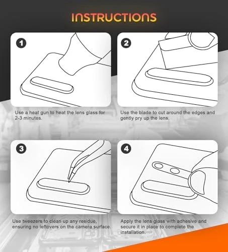 Samsung Galaxy M35 M356 için  kamera camı yedek arka kamera lensi cam yedek HD kamera koruması kamera camı - Resim 7