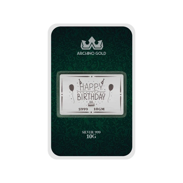 Hediyeye Özel 10 Gram İyi Ki Doğdun Temalı 999 Ayar Gümüş ile Üretilmiş Gümüş Külçesi-728 ürün görseli